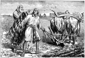 Elijah casts his mantle upon Elisha.
